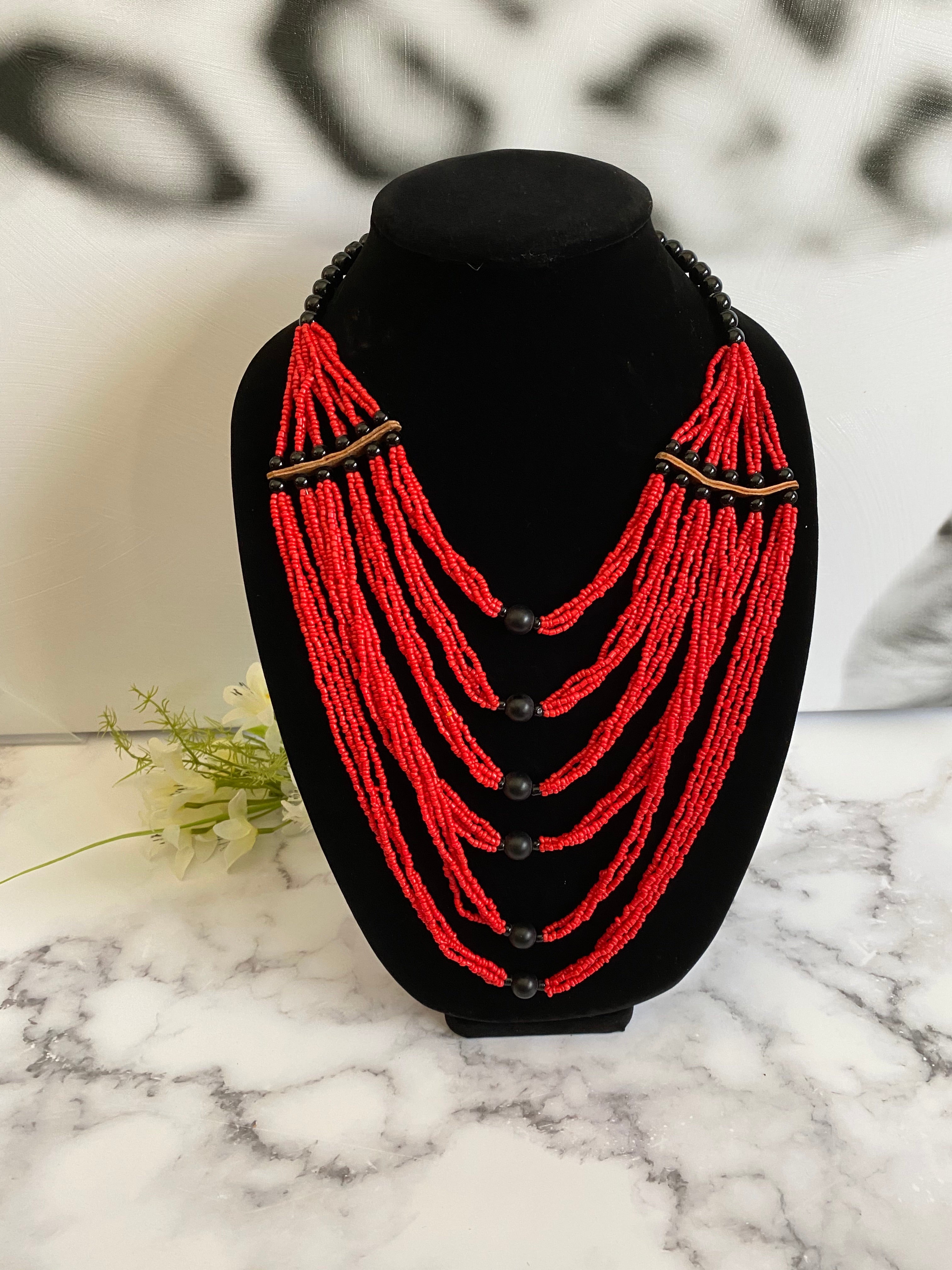 Tribal beaded necklace